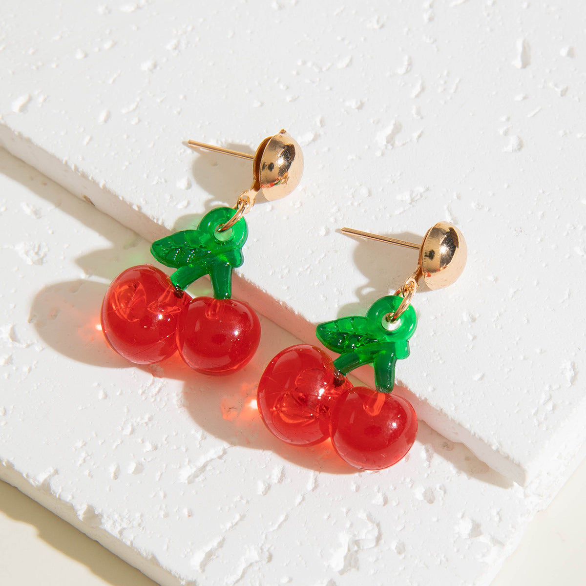 Wholesale 10pcs Acrylic Cute Red Cherry Earrings